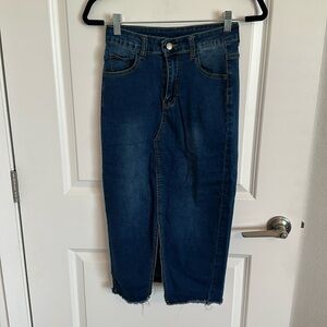 Denim pencil skirt